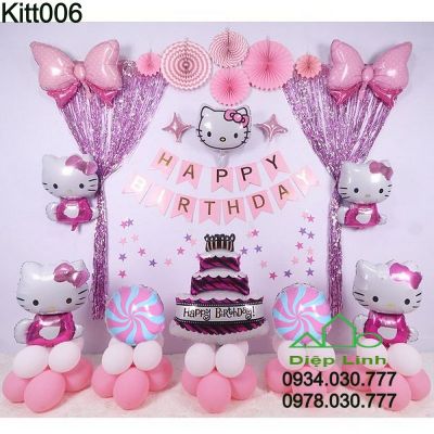 Set bong bóng trang trí sinh nhật chủ đề KITTY006