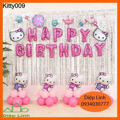 Set bong bóng trang trí sinh nhật chủ đề KITTY009