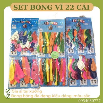 {Giá xưởng} Vỉ bóng Thái Lan các hình 22 cái ( cánh chim, dài, tai thỏ, bóng tròn, me)