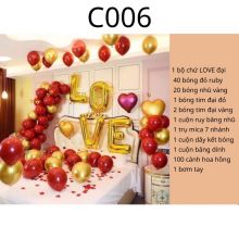 Set Bóng Trang Trí Phòng Cưới, Bóng Bay Trang Trí Phòng Cưới [TẶNG 100 CÁNH HOA HỒNG LỤA]C006