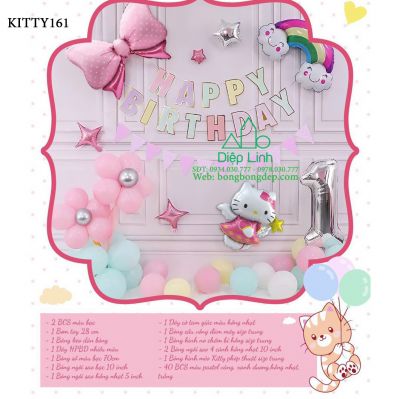 Set bong bóng trang trí sinh nhật chủ đề KITTY161