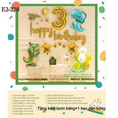 Sét bóng trang trí khủng long E2-329