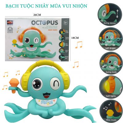 Bộ đồ chơi sinh vật biển bạch tuộc đáng yêu di chuyển né vật cản có đèn có nhạc vui nhộn quà tặn sinh nhật thôi nôi sinh