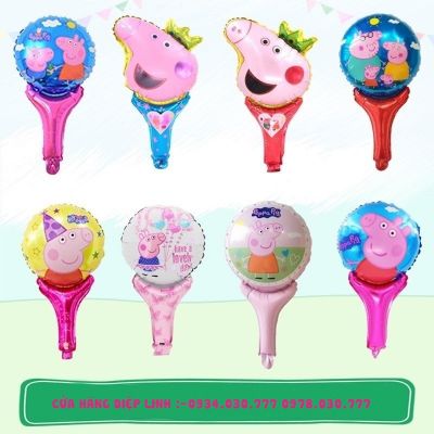 Bóng que heo Peppa cầm tay