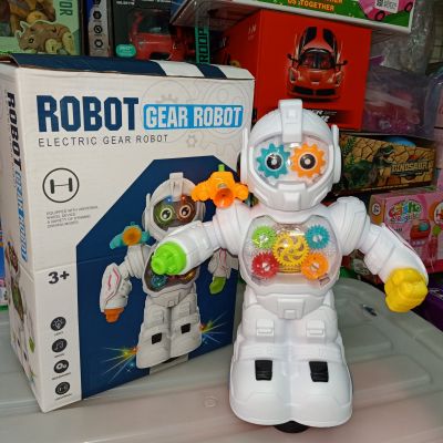 Đồ chơi robot bánh răng cao cấp có đèn nhạc di chuyển cảm ứng né vật cản tự cân bằng