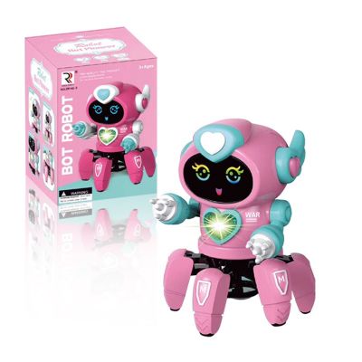 Đồ Chơi Robot Dancer Biết Nhảy Nhót-Phát Sáng-Xoay 360 độ-Trò Chơi Vui Nhộn Màu hồng