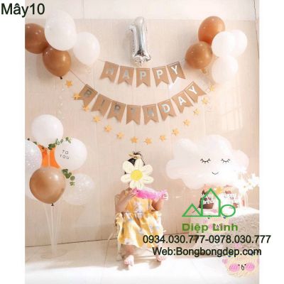 Set bóng Mây trang trí sinh nhật tông màu pastel Mây 10