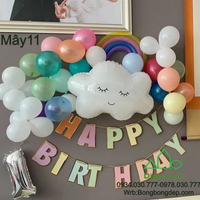 Set bóng Mây trang trí sinh nhật tông màu pastel Mây 11