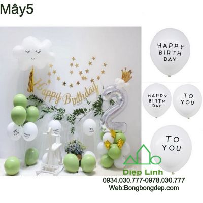 Set bóng Mây trang trí sinh nhật tông màu pastel Mây 5