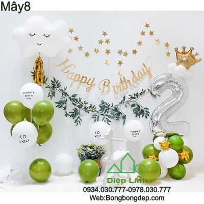 Set bóng Mây trang trí sinh nhật tông màu pastel Mây 8