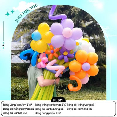 Set Bong Bóng Dài Tạo Hình Bó Hoa Tự Làm DIY - Hoa Bóng Bay Trang Trí Sự Kiện - Đạo Cụ Chụp Ảnh Tiệc Sinh Nhật DIY11