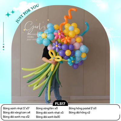 Set Bong Bóng Dài Tạo Hình Bó Hoa Tự Làm DIY - Hoa Bóng Bay Trang Trí Sự Kiện - Đạo Cụ Chụp Ảnh Tiệc Sinh Nhật DIY17