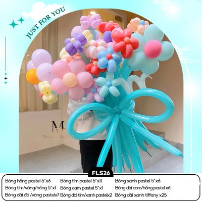 Set Bong Bóng Dài Tạo Hình Bó Hoa Tự Làm DIY - Hoa Bóng Bay Trang Trí Sự Kiện - Đạo Cụ Chụp Ảnh Tiệc Sinh Nhật DIY26