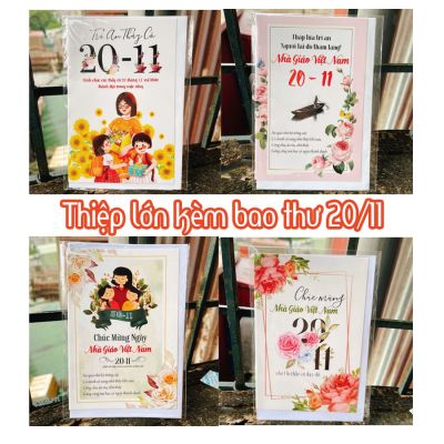 [KÈM BAO THƯ] Combo 10 thiêp lớn 20/11 Chúc mừng này nhà giáo Việt Nam, Tri ân thầy cô