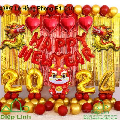 Sét bóng trang trí Happy new year năm mới Year19