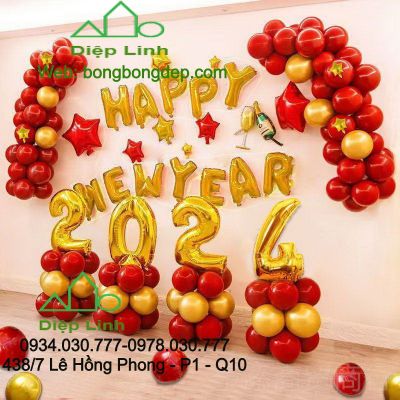 Sét bóng trang trí Happy new year năm mới Year5