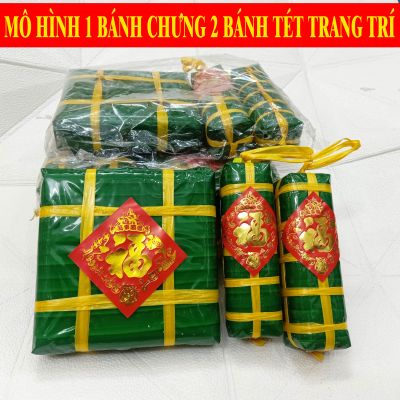 Combo Mô Hình 3 Bánh Chưng Bánh Tét Decor Trang Trí Tết