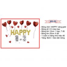 SET BÓNG trang trí valentine 14/2 , 8/3, 20/10, ngày kỉ niệm, ngày phụ nữ happy women&#39;s day, Happy Anniversary MS3