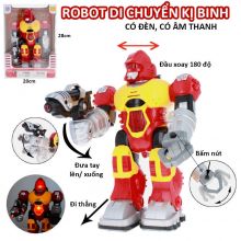 Đồ chơi robot kị binh đỏ vàng có đèn - có âm thanh di chuyển quà tặng cho bé