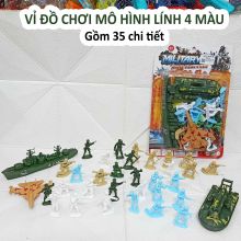 Vỉ đồ chơi túi lính 35 chi tiết LÍNH NHỰA, mô hình xe máy bay quân đội trẻ em, máy bay quân sự, tàu chiến giá rẻ cho bé