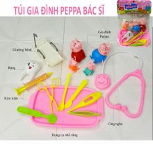 Túi đồ chơi gia đình bác sĩ heo Peppa hồng