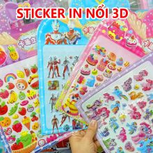 Đồ chơi hình dán Sticker hoạt hình in nổi 3D miếng dán sticker mẫu ngang cho bé trai bé gái size lớn nhiều mẫu