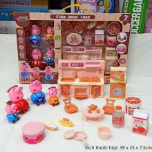 Hộp Đồ Chơi Gia Đình Peppa Làm Bếp, Nhà Bếp Peppa Hồng