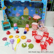 Hộp đồ chơi Heo peppa Pig xe đạp kệ bánh cho bé