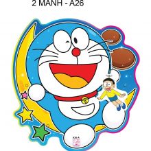 Lồng Đèn Trung Thu 4D Dùng Pin Có Đèn Có Nhạc Thiếu Nhi Doraemon 2 Mặt