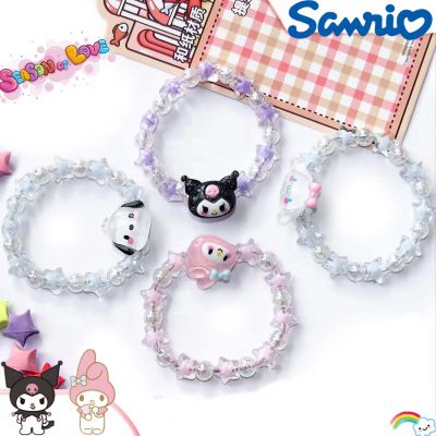 Vòng Tay Xỏ Hạt Trong Suốt Hình Sanrio Anime My Melody Cinnamoroll Ngọt Ngào Làm Quà Tặng Sinh Nhật Cho Bé Gái