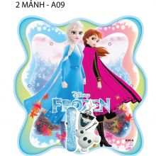 Lồng Đèn Trung Thu 4D Dùng Pin Có Đèn Có Nhạc Thiếu Nhi Frozen Elsa Anna 2 Mặt