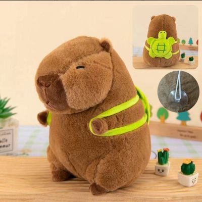 Gấu Bông Chuột Lang nước đeo balo rùa lông siu mượt, Capybara Đeo Balo Rùa Đáng Yêu