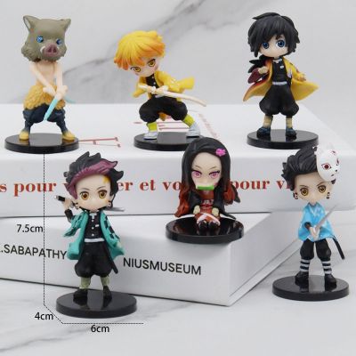  Mô hình thanh gươm diệt quỷ mini Tanjiro Nezuko Zenitsu Inosuke Tomioka Shinobu Kimetsu No Yaiba