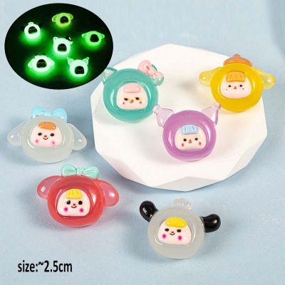 Charm phát sáng đầu baby Sanrio Kuromi Cinnamoroll đáng yêu, trang trí bàn học, xe ô tô