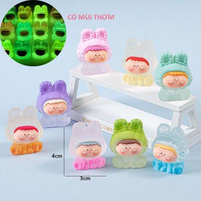 Charm Thỏ Nhám Cầu Vồng Có Mùi Thơm Phát Sáng DIY