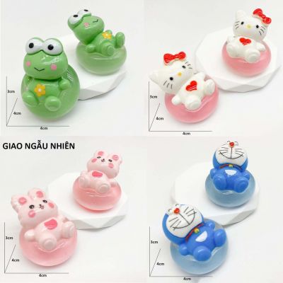 Charm Thú Nằm Trên Phao Bơm Đáng Yêu mô Hình Doremon Kitty Thỏ Ếch Nằm Phao Bơi Cute