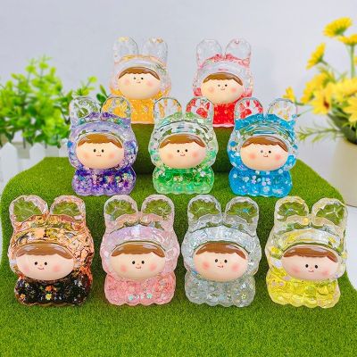 Đồ Chơi Charm Nước Thỏ Moi Moi Kim Tuyến Nhiều Màu Hình Trái Cây Đáng Yêu Mô Hình Decor Trang Trí Để Bàn