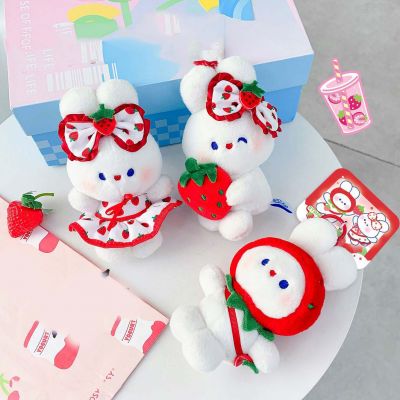 Đồ chơi móc khóa gấu bông thỏ trái dâu đỏ đáng yêu Thỏ strawberry 