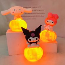 Đèn Ngủ Sanrio Trang Trí HALLOWEEN Đèn Led Kèm Pin Kuromi Melody Cinnamoroll Bí Ngô Trang Trí Lễ Hội