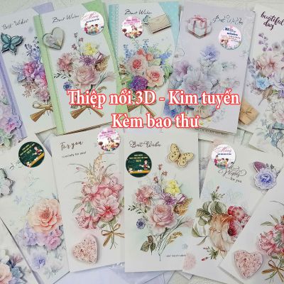  (10c) Thiệp chúc mừng 3D nổi Thiệp 20/11 ép kim tuyến - MẪU MÃ THAY ĐỔI LIÊN TỤC - GIAO NGẪU NHIÊN