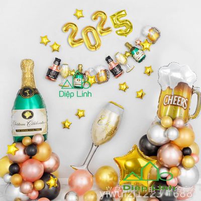 Sét bóng trang trí Happy new year năm mới Year22