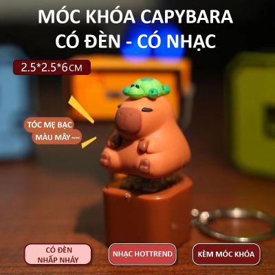 [Tiếng Việt] Móc Khóa Tịnh Tâm Capybara Tóc Mẹ Bạc Màu Mây Phụ Kiện Balo