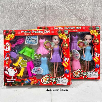 Hộp Búp Bê Anna Barbie Kèm Váy Áo Phụ Kiện Tóc Lược Vali Cho Bé