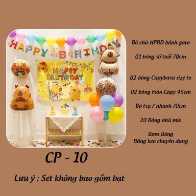  Set bóng trang trí sinh nhật chủ đề CAPYBARA  CP10