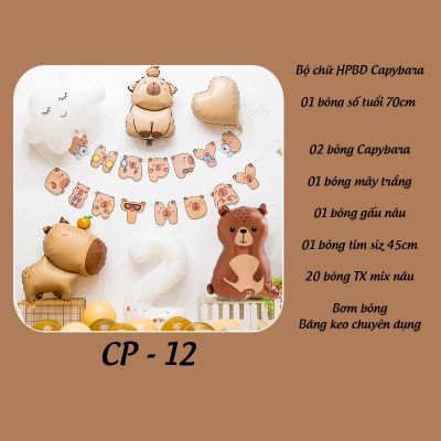  Set bóng trang trí sinh nhật chủ đề CAPYBARA  CP12