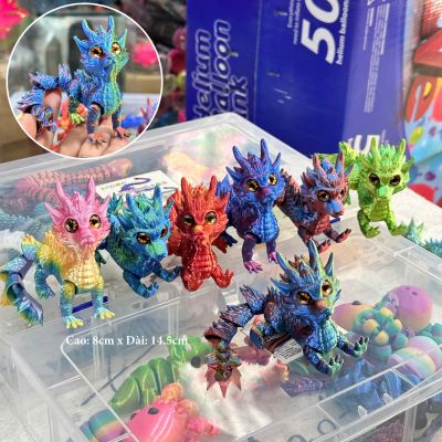 Đồ Chơi Mô Hình Động Vật - Động Vật In 3D Có Khớp Kì Lân Mắt Thủy Tinh Đẹp Làm Móc Khóa