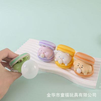 Đồ chơi squishy bánh macaron thú dẻo mochi kéo dài bóp xả stress