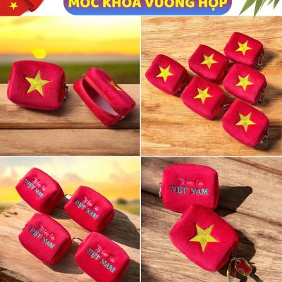 Móc khóa ví đựng tiền in hình cờ đỏ sao vàng Việt Nam