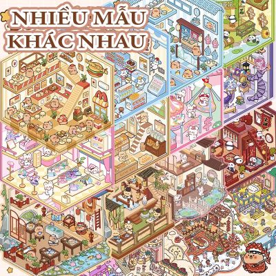 【Sticker 3D Phong Cảnh】DIY Hình Dán 3D Đa Tầng Nhiều Chủ Đề Dễ Thương Giấy Chống Thấm Nước