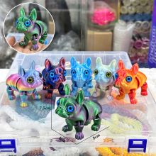 Đồ Chơi Mô Hình Động Vật - Động Vật In 3D Có Khớp Chó Mặt Xệ Mặt Thủy Tinh Đẹp Làm Móc Khóa